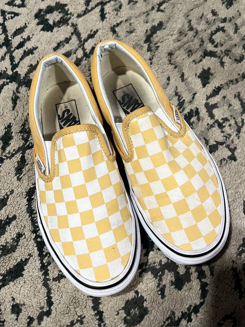 Vans Yellow Checkerboard Sneakers Size 5.5 Womenβs or Size 4 Men